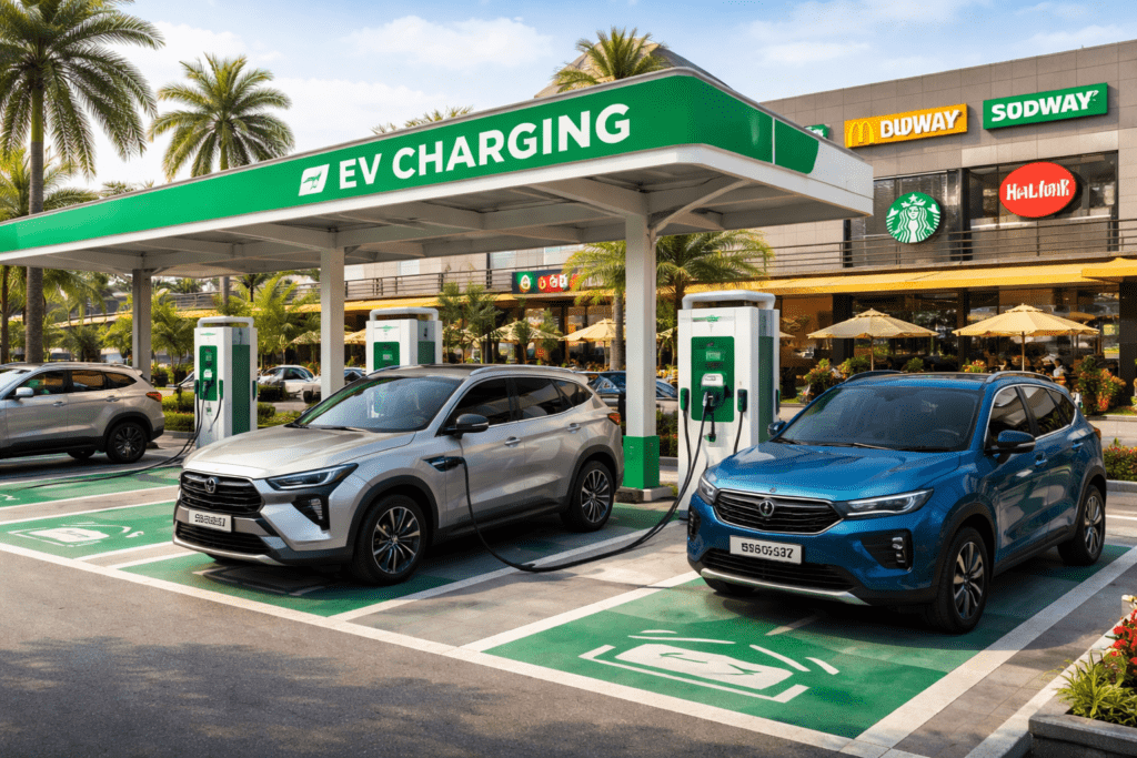 Highway charging infrastructure for Electric Cars Launching in India 2026.
