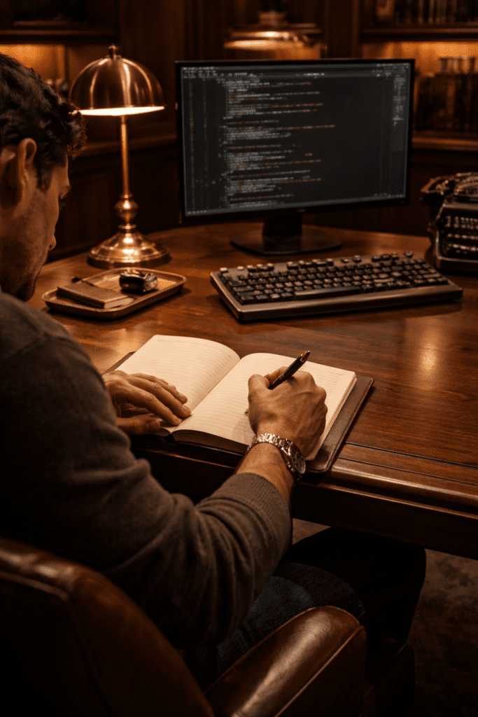 Deep work being performed in a secure Air-Gapped Home Office 2026.