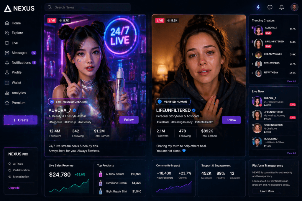 Transparency tags for AI Influencers vs Human Influencers in 2026.