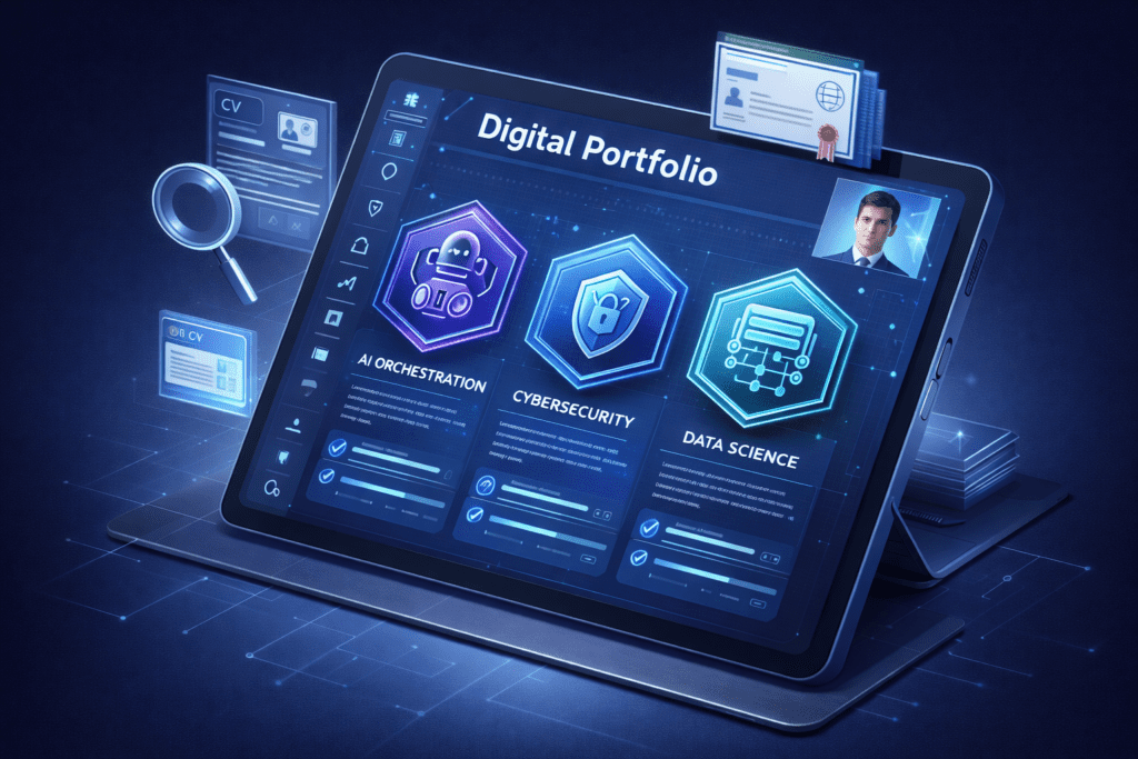 A digital skill portfolio showcasing free online certificate courses.