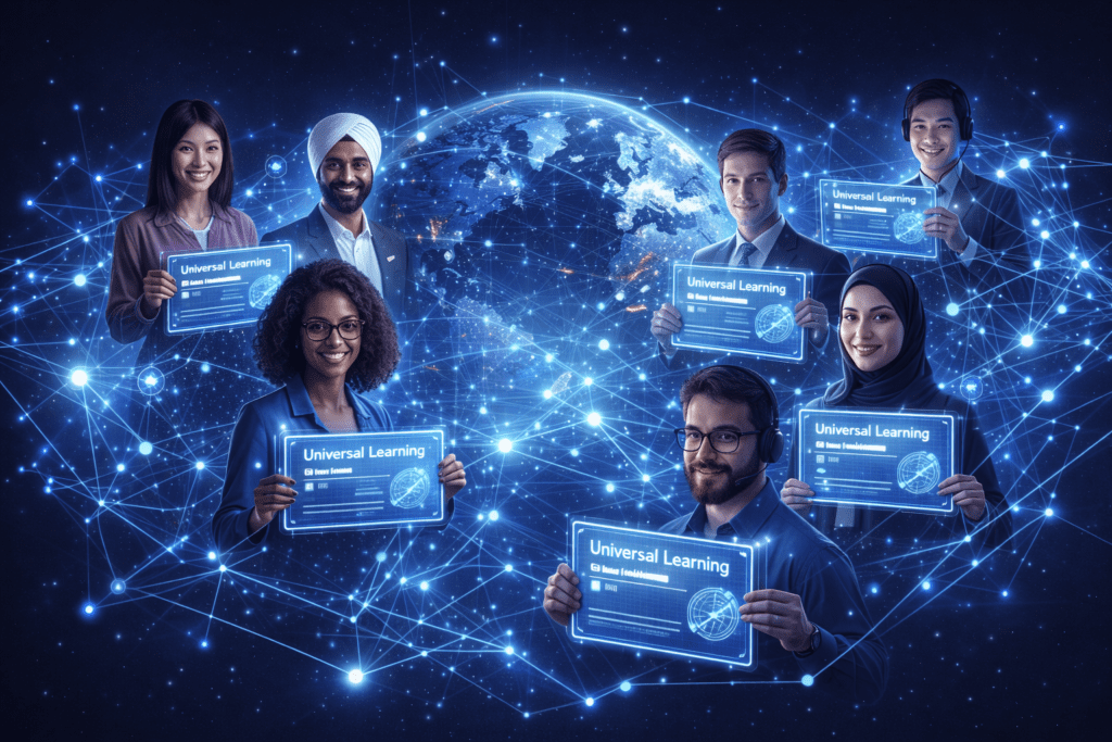 Global accessibility of free online certificate courses for everyone.