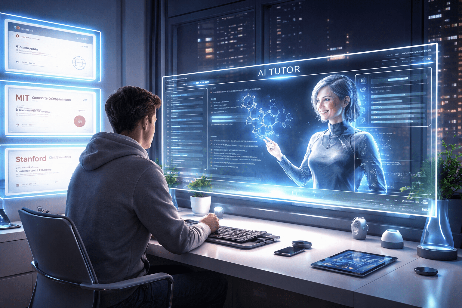 High-tech learning environment for free online certificate courses in 2026.