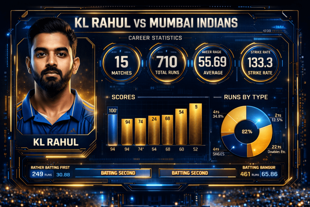 KL Rahul stats for Today IPL and PSL Match Prediction.