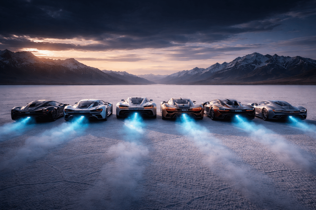 A lineup of the 7 best Hydrogen-Plasma Hypercars for 2027.