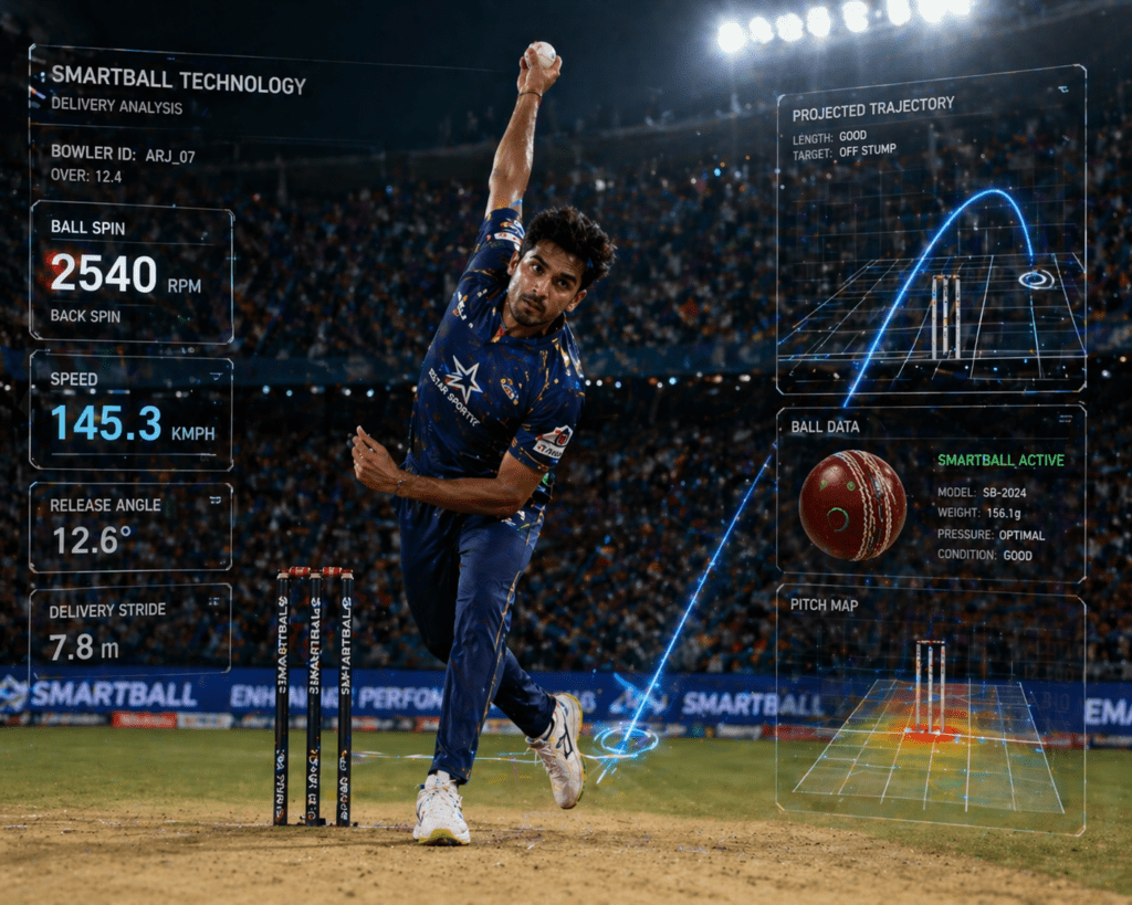 Real-time data visualization of SmartBall Technology during a match.