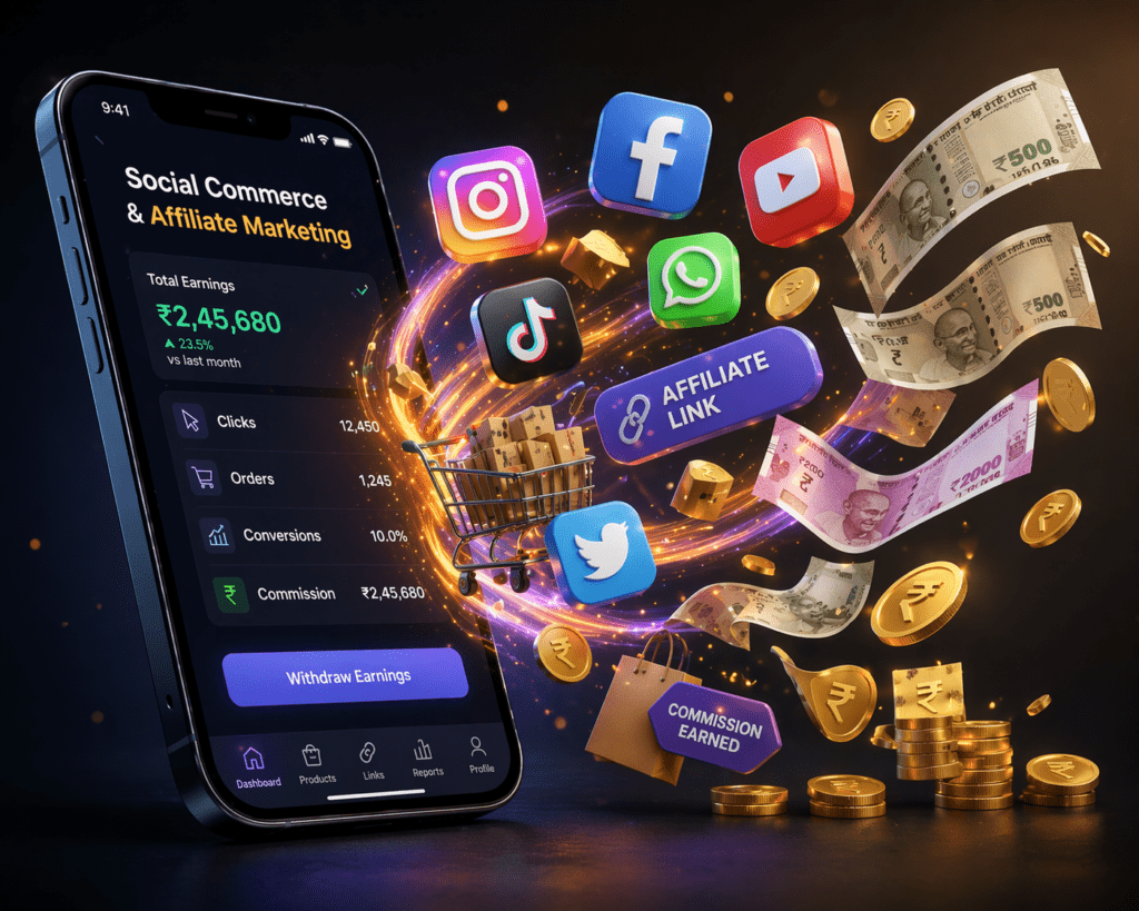 Generating passive income through social media and affiliate marketing.